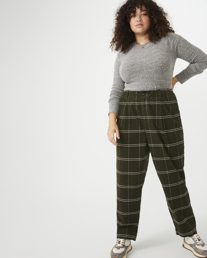 Plus size model wearing Curvy Corduroy Pull-On Jogger Pants by Madewell | Dia&Co | dia_product_style_image_id:173791